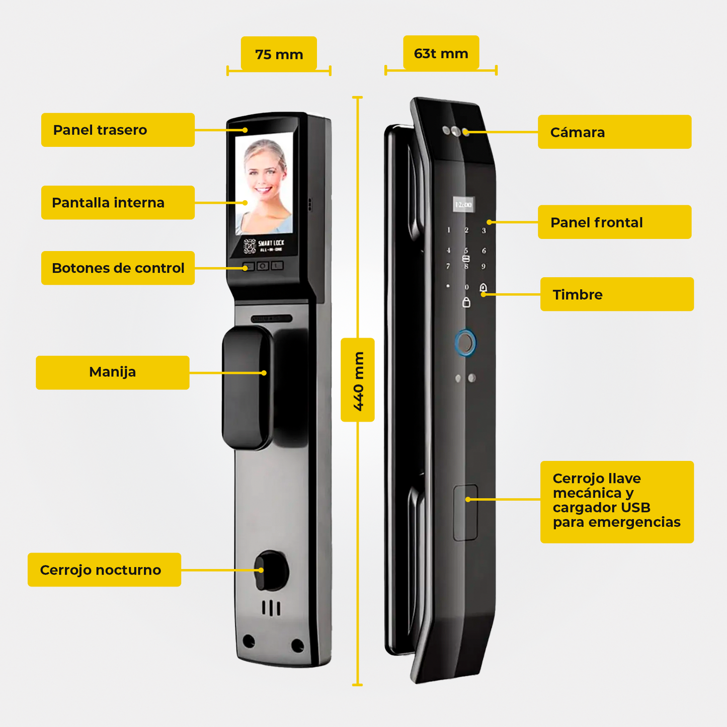 Cerradura digital biométrica facial - F05