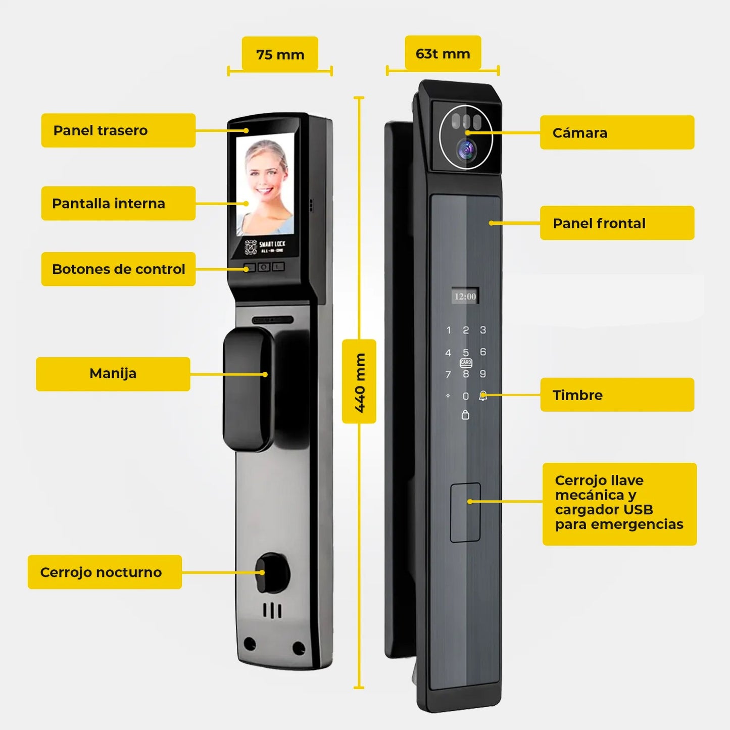 Cerradura digital biométrica facial - F05 PLUS