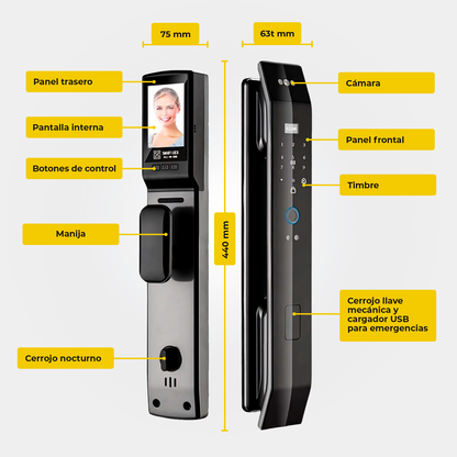 Cerradura digital biométrica facial - F01 Plus