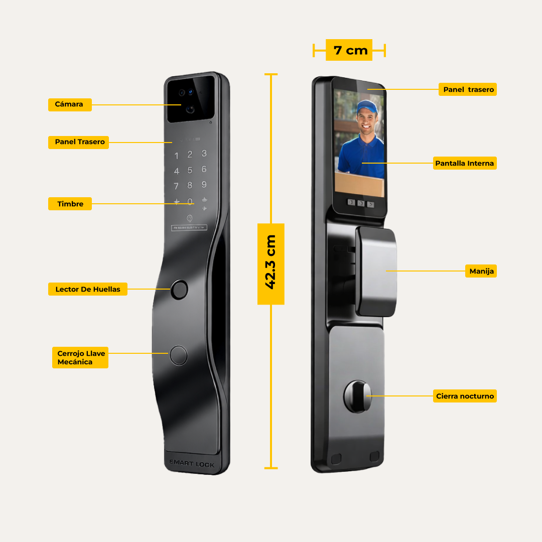 Cerradura biométrica facial - F05 Slim